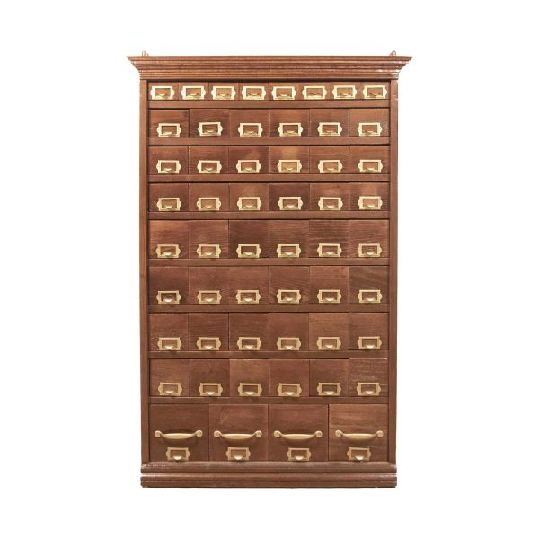 Cabinets - W.C. Heller & Company Antique 54 Drawer Oak Hardware Cabinet