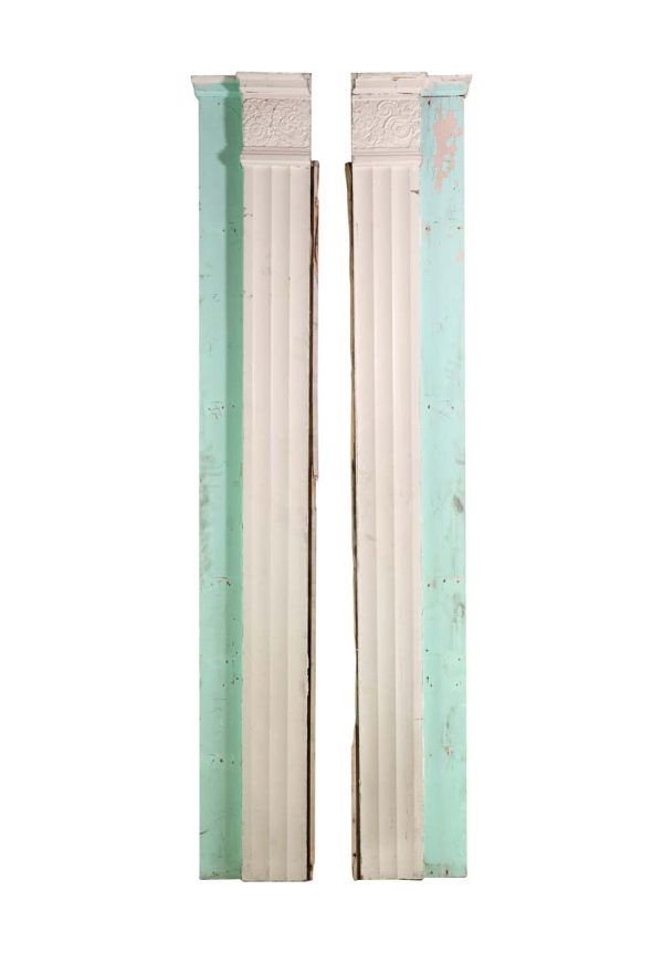 Columns & Pilasters - Pair of 1920s Pastel Painted Art Deco Pilasters