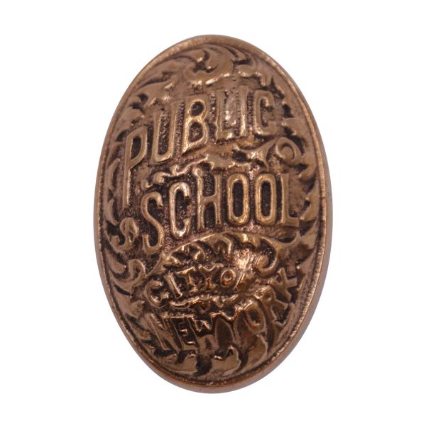Door Knobs - Antique Polished Bronze City of New York Public School Door Knob