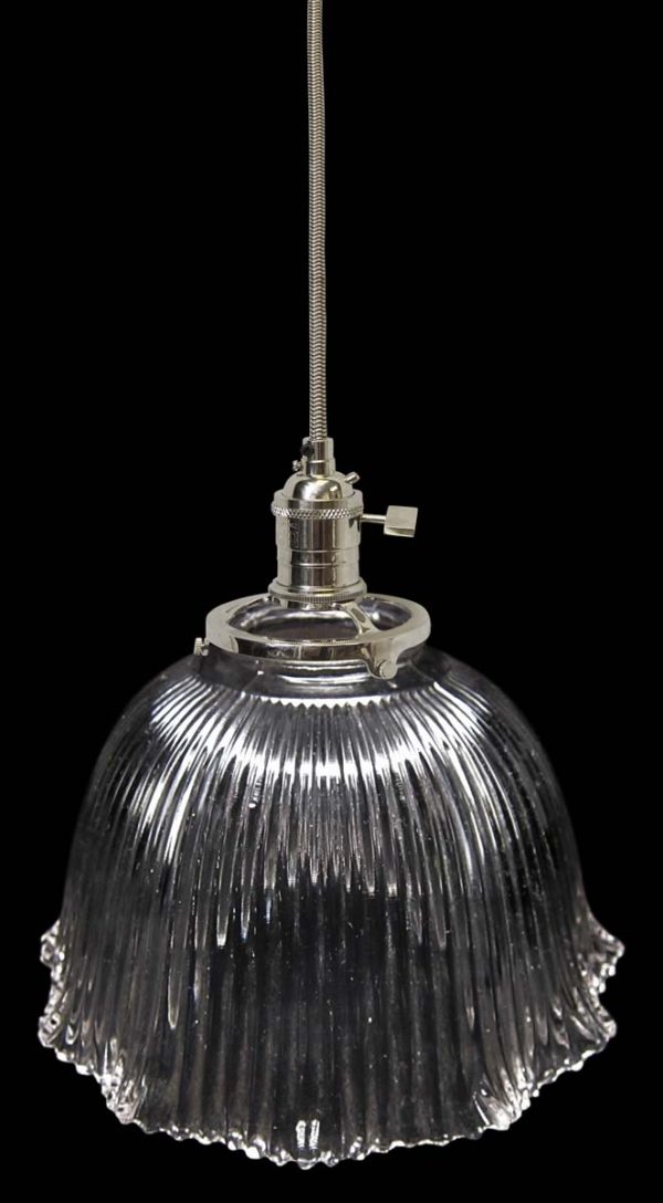 Down Lights - Custom 1920 Holophane 7 in. Clear Glass Pendant Light