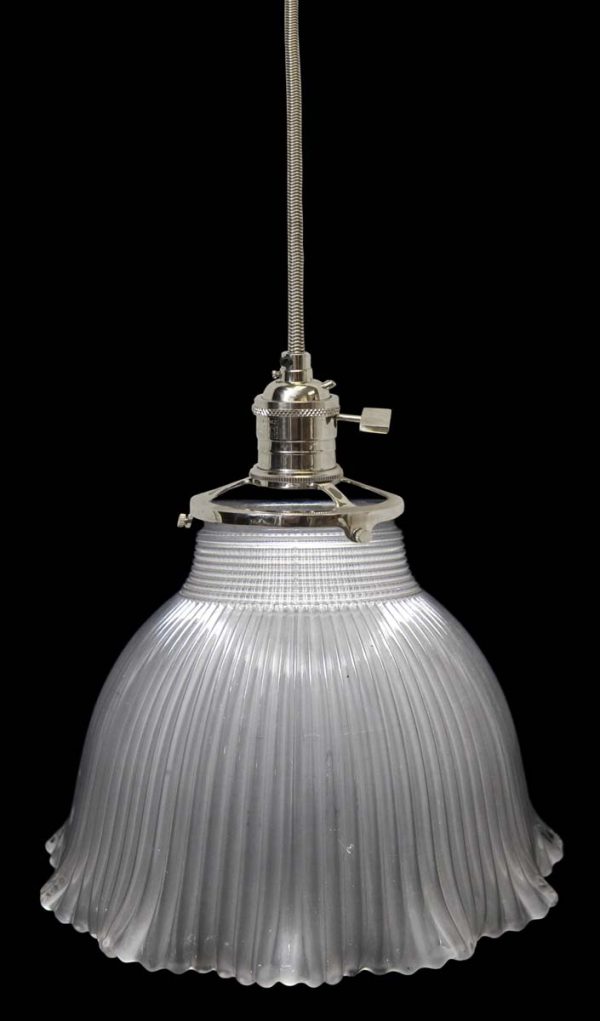 Down Lights - Custom 1920s 6 in. Holophane Glass Pendant Light