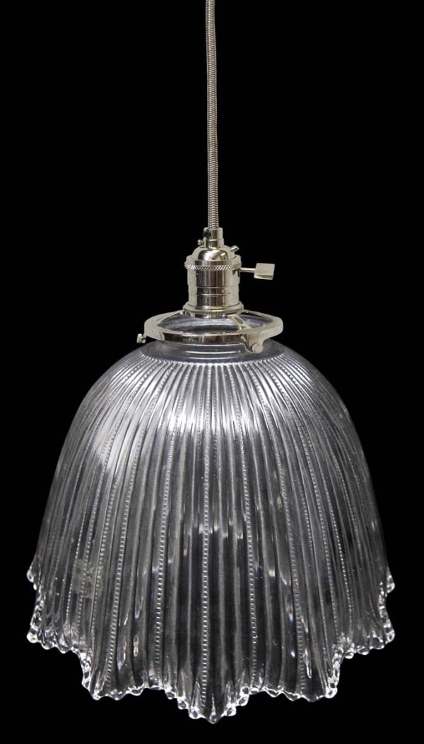 Down Lights - Custom Antique Clear 7.875 in. Holophane Pendant Light