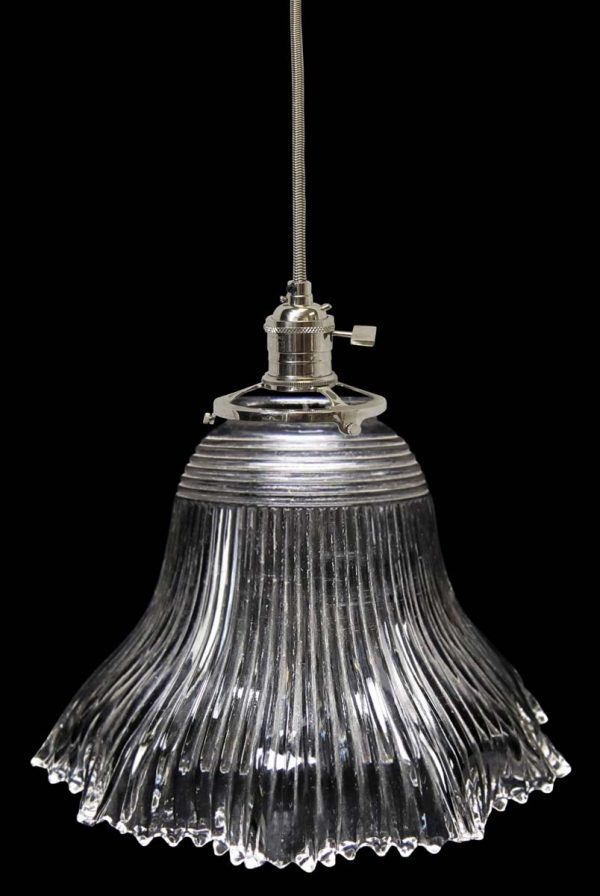 Down Lights - Custom Antique Holophane 5.625 in. Glass Pendant Light