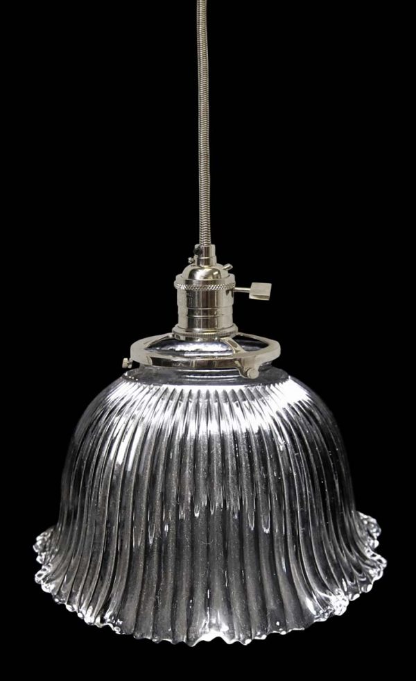 Down Lights - Custom Antique Holophane 6 in. Glass Pendant Light