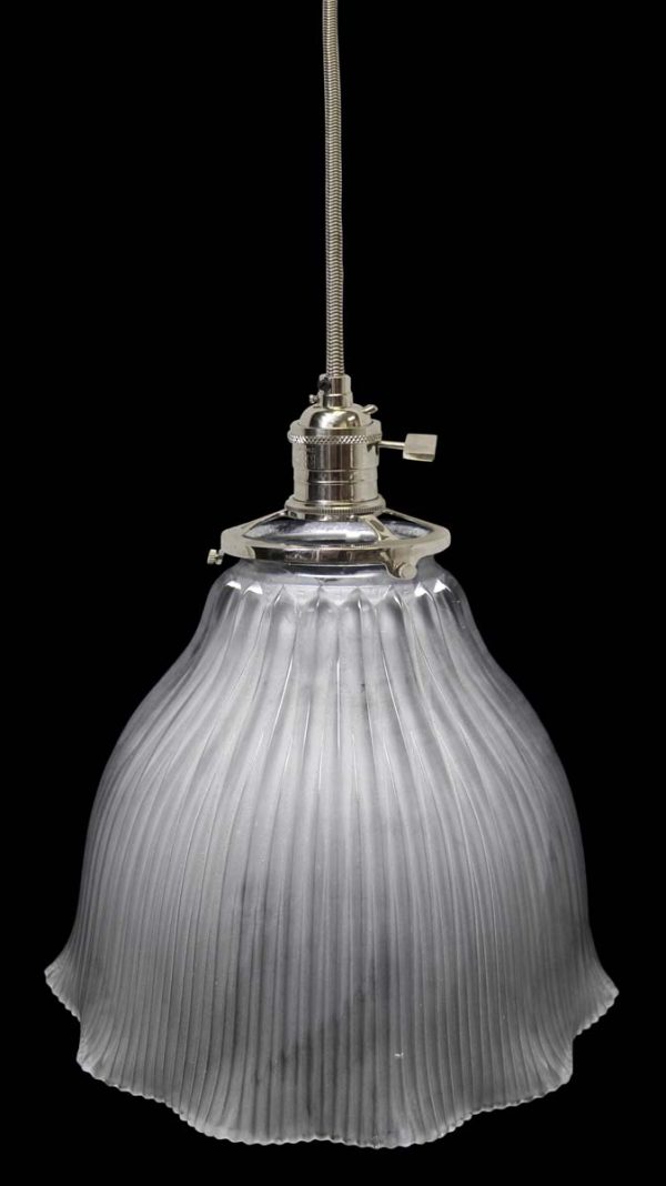 Down Lights - Custom Antique Holophane Frosted 7 in. Glass Pendant Light