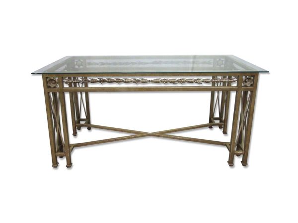 Entry Way - Vintage 6.5 ft Glass Top Wrought Iron Counter Height Table