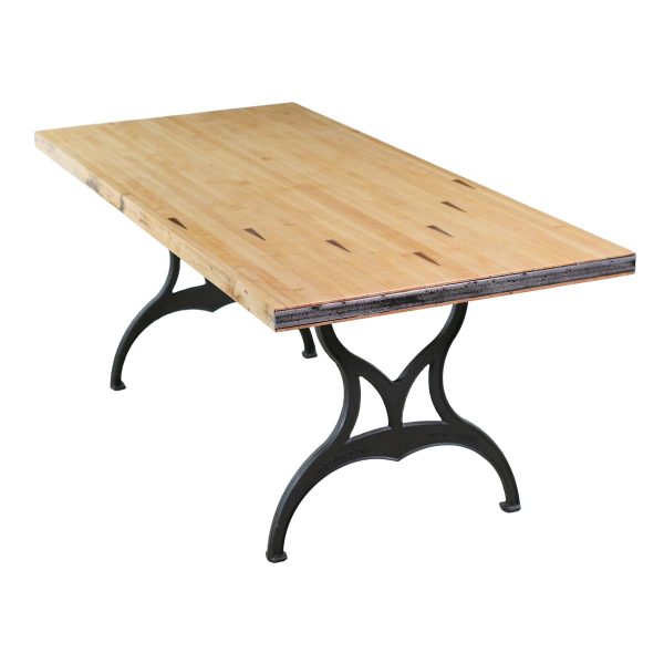 Farm Tables - Handmade 7 ft Maple Bowling Alley Iron Brooklyn NY Legs Table