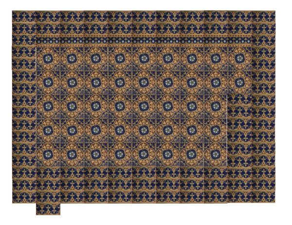 Floor Tiles - Antique Encaustic Minton 'Stoke Upon Trent' Tile Floor