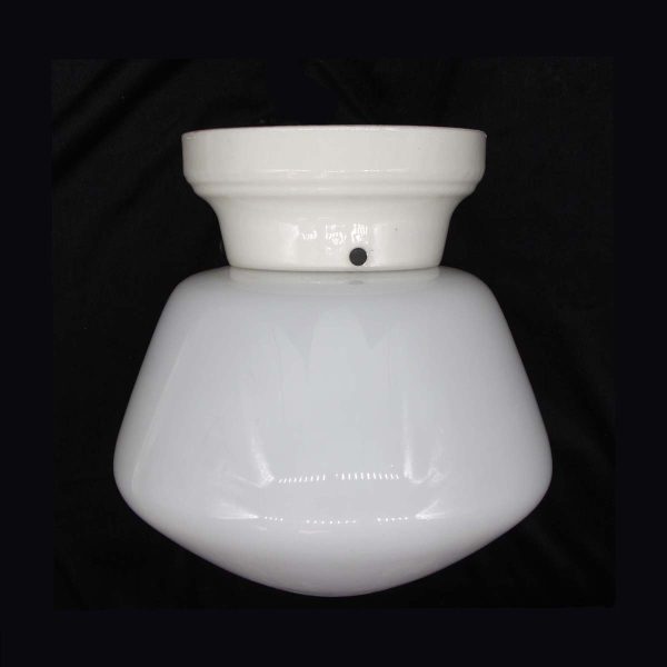 Flush & Semi Flush Mounts - 1920s Kitchen or Bathroom White Ceramic Base Flush Mount Light