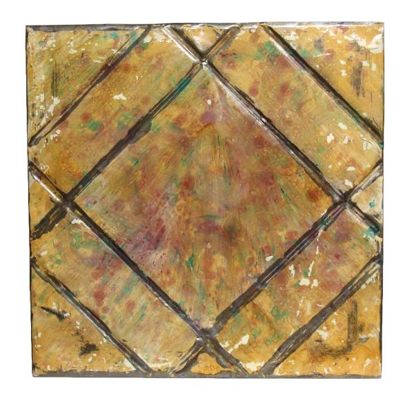 Hand Painted Panels - Hand Painted Geometric Mixed Colored Tin Panel