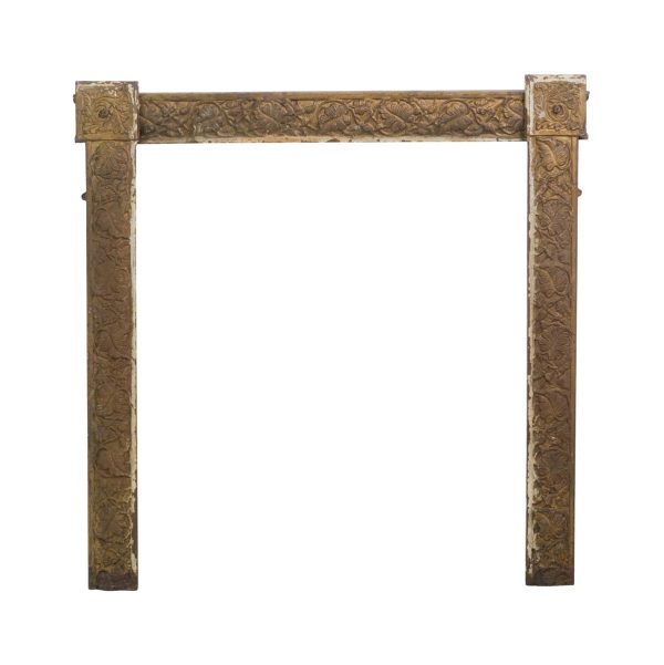 Mantels - Antique Cast Iron Fireplace Frame Insert with Foliage Details
