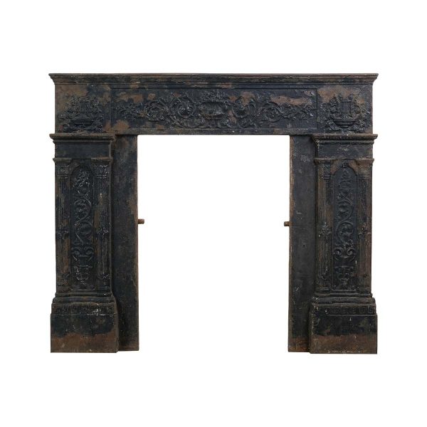 Mantels - Antique Victorian Ornate Cast Iron Fireplace Frame