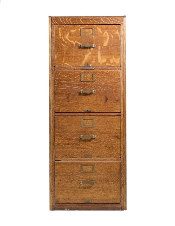 Office Furniture - Antique Library Bureau Sole Makers Solid Oak Filing Cabinet