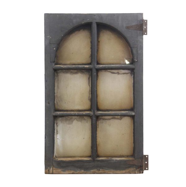 Reclaimed Windows - Arched 6 Pane Wood Frame Cottage Window 37.25 x 23.25