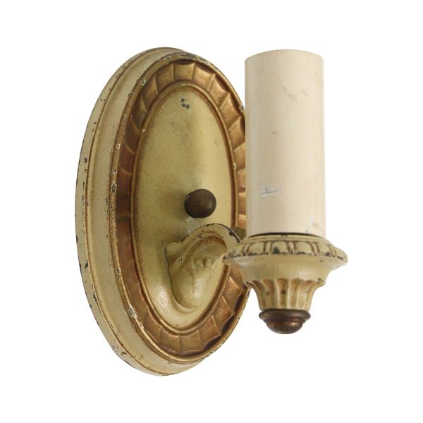 Sconces & Wall Lighting - 1930s Victorian Tan Painted Wall Sconce