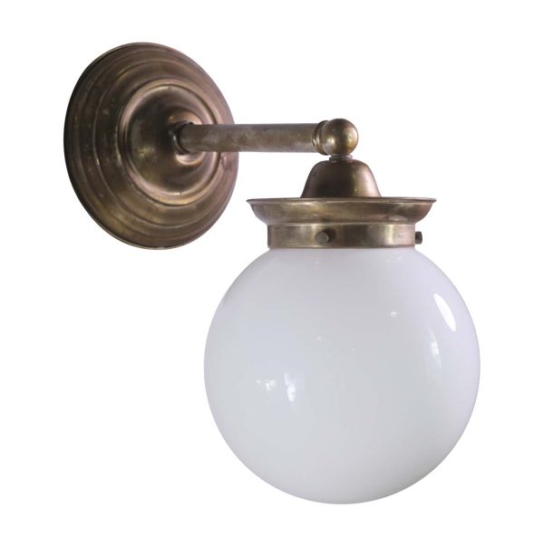 Sconces & Wall Lighting - Original Bamberger's Department Store Brass Globe Light Wall Sconce