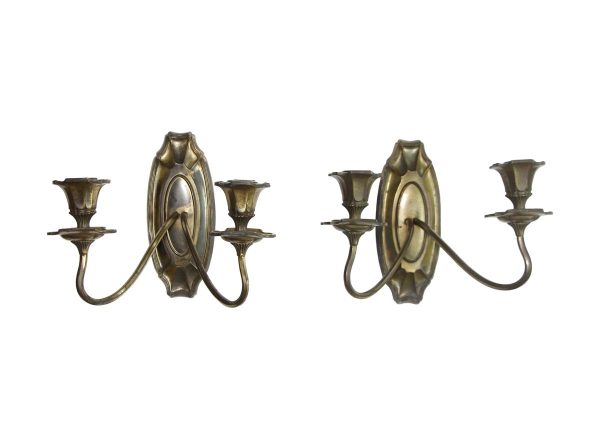 Sconces & Wall Lighting - Pair of 19th Century Art Nouveau Silver Candle Wall Sconces