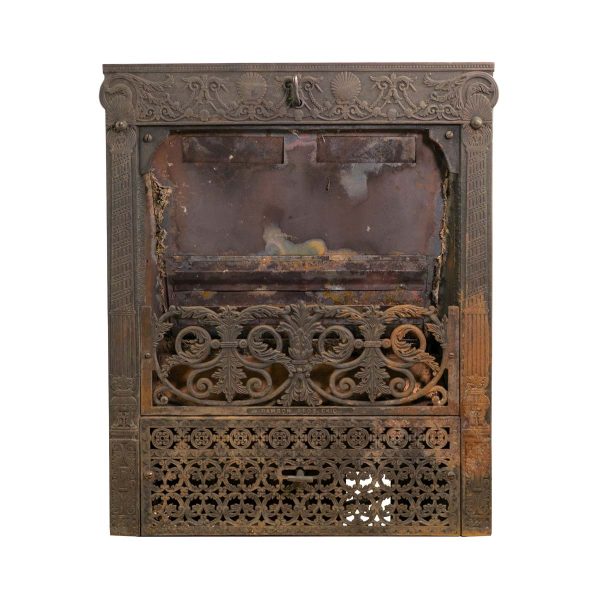 Screens & Covers - Antique Dawson Bros. Steel & Cast Iron Fireplace Insert