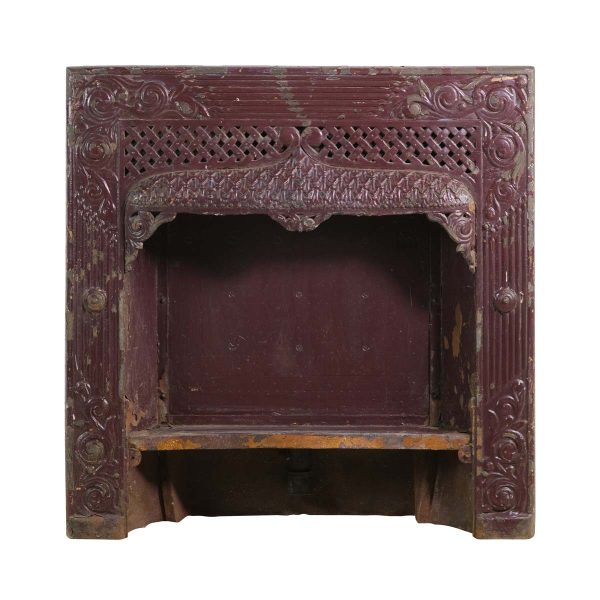 Screens & Covers - Antique Victorian Painted Iron Ornate Fireplace Insert