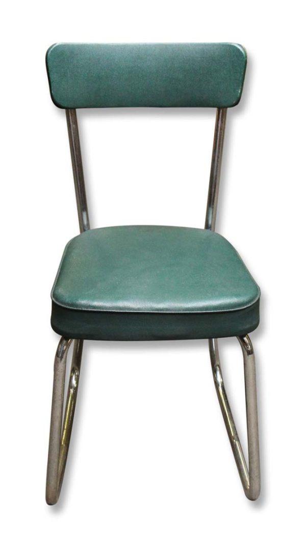 Seating - Vintage European Green Steel Diner Chair