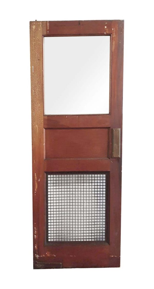 Specialty Doors - Vintage 1 Lite Grill Wood Commercial Door 83.5 x 31.625