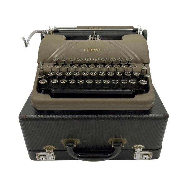 Typewriters - Antique Corona Sterling Typewriter with Case