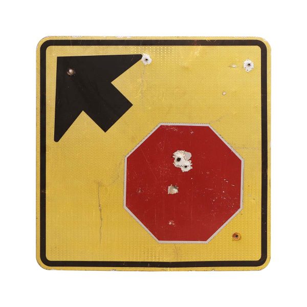 Vintage Signs - Vintage Yellow Road Construction Sign