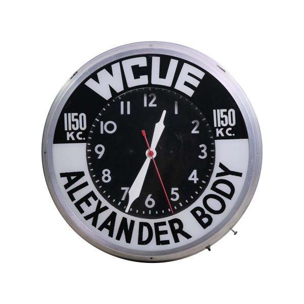Clocks  - Aluminum Frame WCUE Alexander Body Black & White Wall Clock