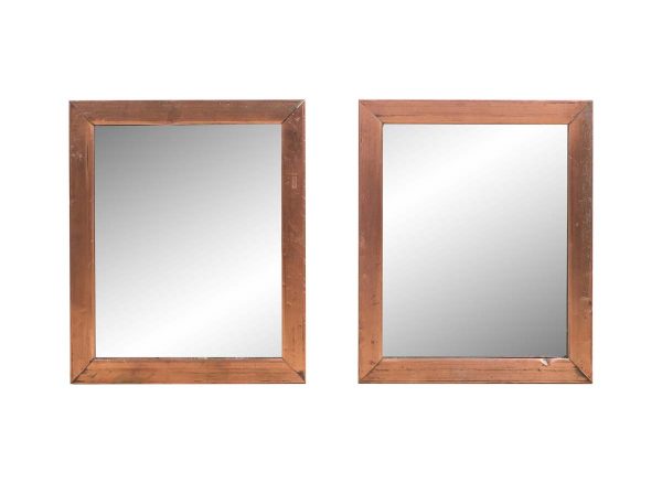 Copper Mirrors & Panels - Pair of Handmade 12 x 10 Copper Framed Mirrors