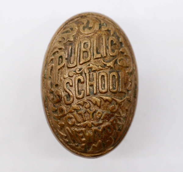 Door Knobs - Antique Bronze Public School of New York Oval Door Knob