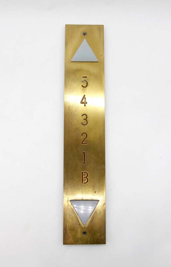 Elevator Hardware - Vintage Brass 5 Level Elevator Floor Indicator