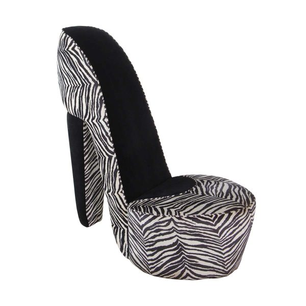 Flea Market - Black & White Zebra Pattern Shoe Chair