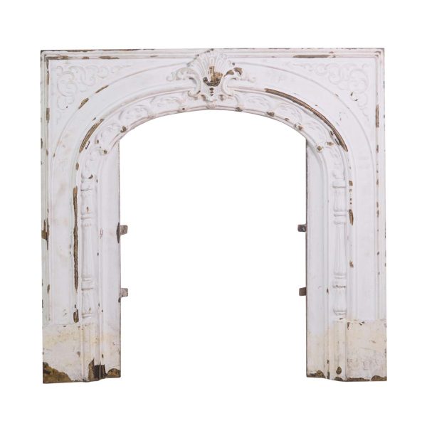 Mantels - 19th Century Antique Cast Iron Painted Fireplace Front Frame