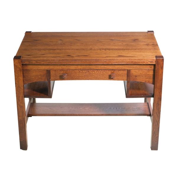 Office Furniture - Restored Arts & Crafts Oak Desk with Storage
