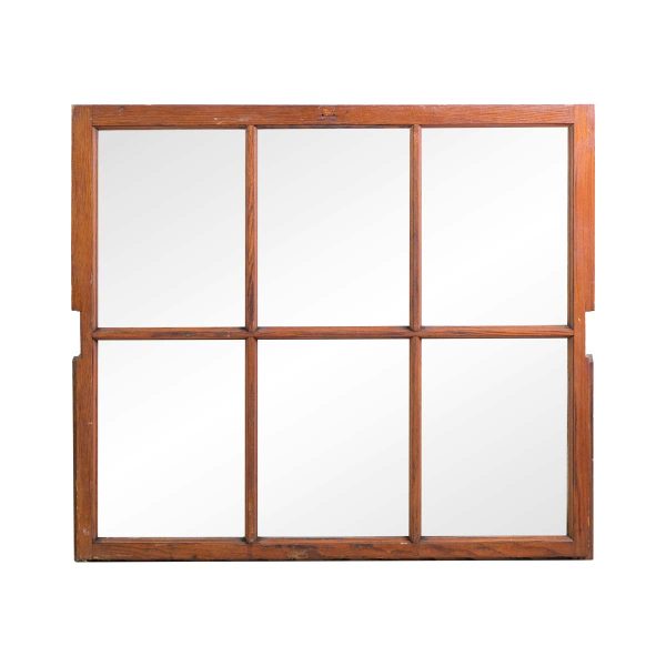 Reclaimed Windows - Reclaimed 6 Pane Oak Framed Window 40.75 x 36
