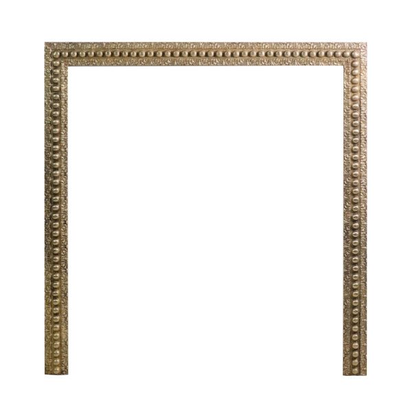 Screens & Covers - 19th Century Brass Fireplace Insert with Foliate & Bead Motifs