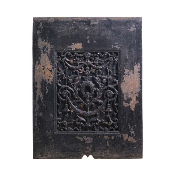 Screens & Covers - Antique Cast Iron Black Fireplace Summer Cover Insert
