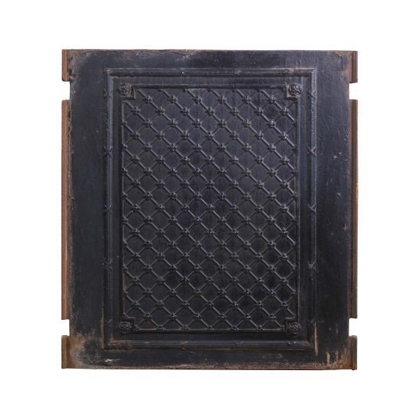 Screens & Covers - Antique Cast Iron Fireplace Insert with Lattice Pattern