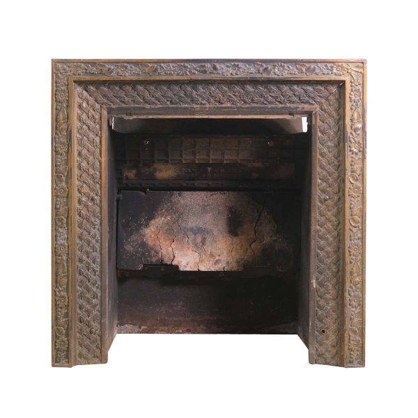 Screens & Covers - Antique Cast Iron Lattice Floral Fireplace Insert
