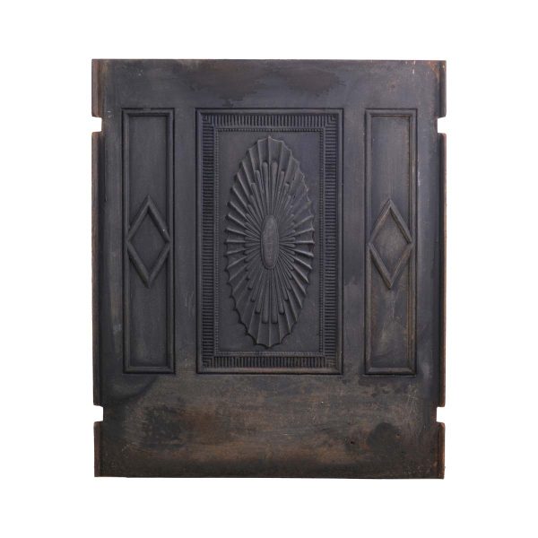 Screens & Covers - Antique Federal Painted Black Cast Iron Fireplace Insert