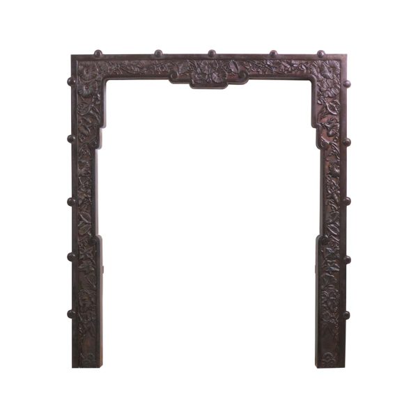 Screens & Covers - Antique Morning Glory Cast Iron Fireplace Frame