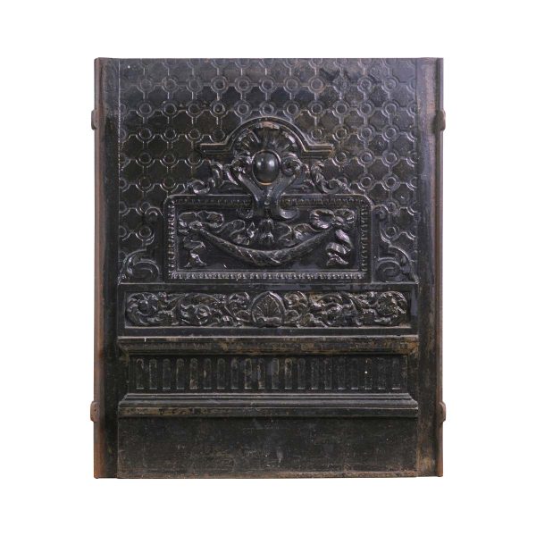 Screens & Covers - Antique Painted Black Victorian Cast Iron Fireplace Insert