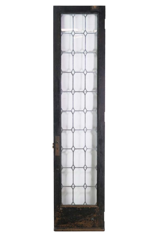 Standard Doors - Antique Leaded Glass Lite Narrow Oak Door 105 x 24