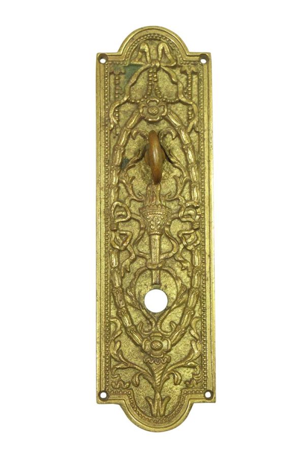 Back Plates - Highly Ornate Brass 10.25 in. Entry Door Back Plate
