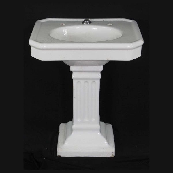 Bathroom - Antique White Earthenware Pedestal Sink