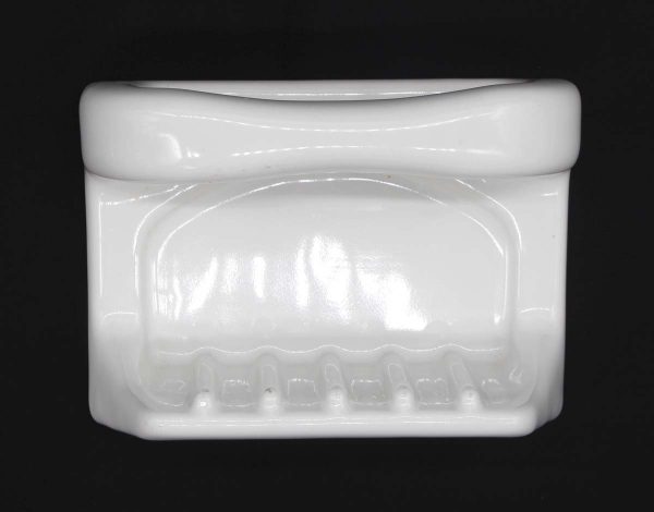 Bathroom - White Vintage Ceramic Flush Mount 6.75 x 5 Bathtub Soap Dish