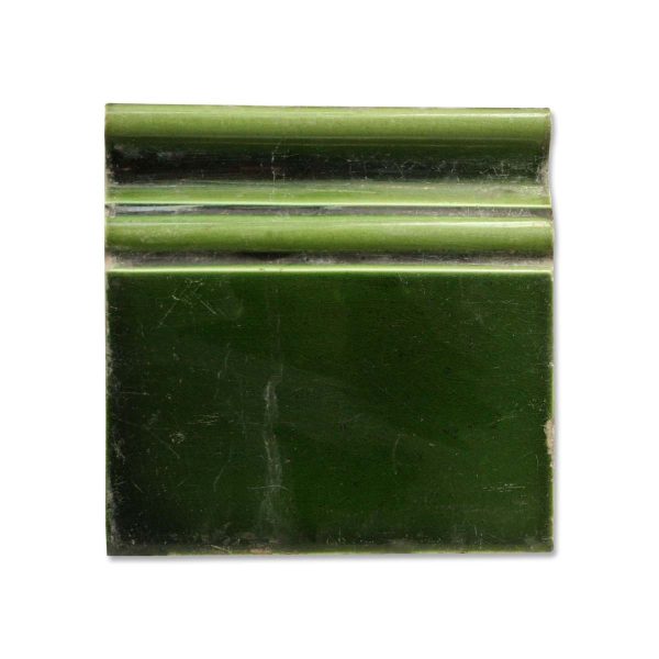Bull Nose & Cap Tiles - Antique Dark Green 6 x 6 Wall Trim Tile