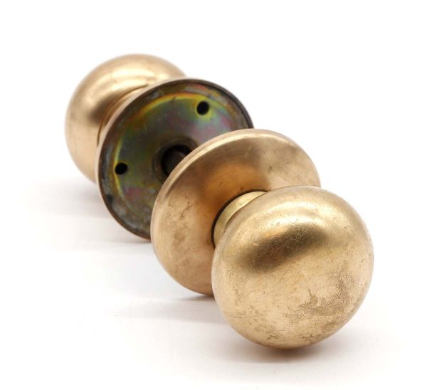 Door Knob Sets - Pair of Vintage Brass Door Knobs with Rosettes