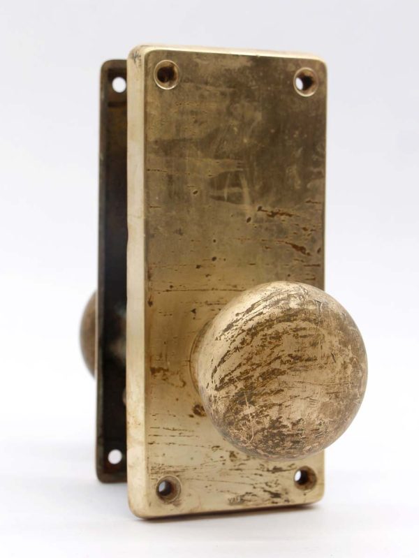 Door Knob Sets - Vintage Cast Brass Mono Lock Door Knob Set