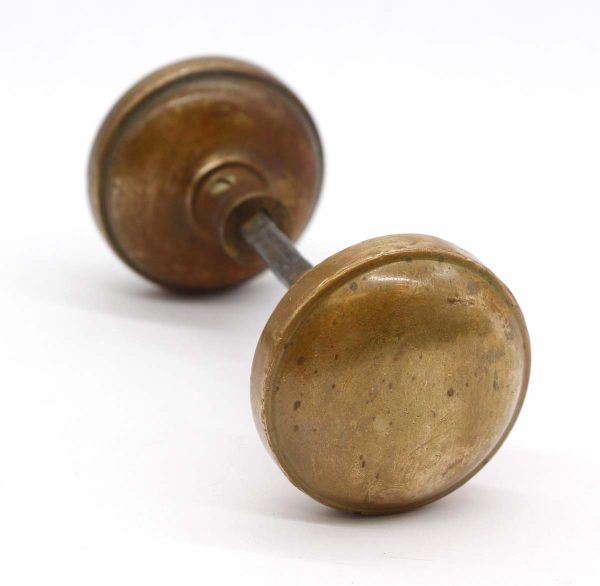Door Knobs - Pair of Vintage Cast Brass Round Passage Door Knobs